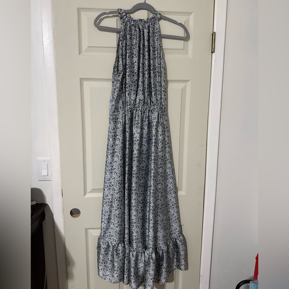 Zara Blue and Green Floral Dress